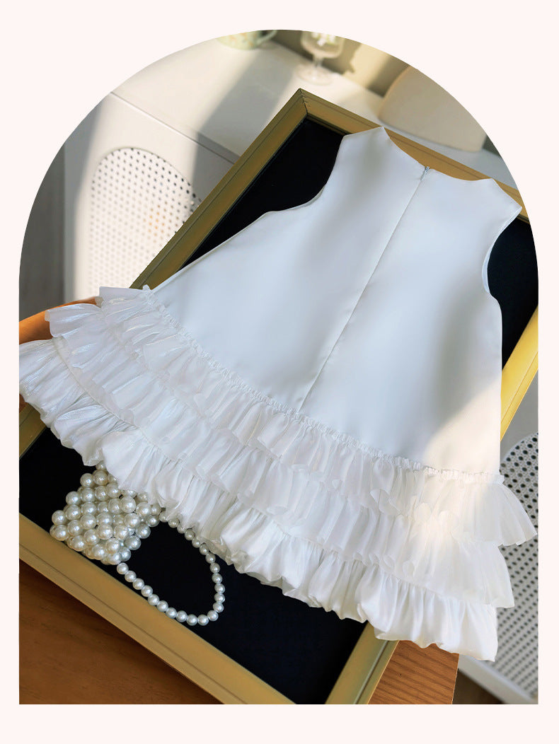 Vestido Infantil  Florzinha com Barra Tule