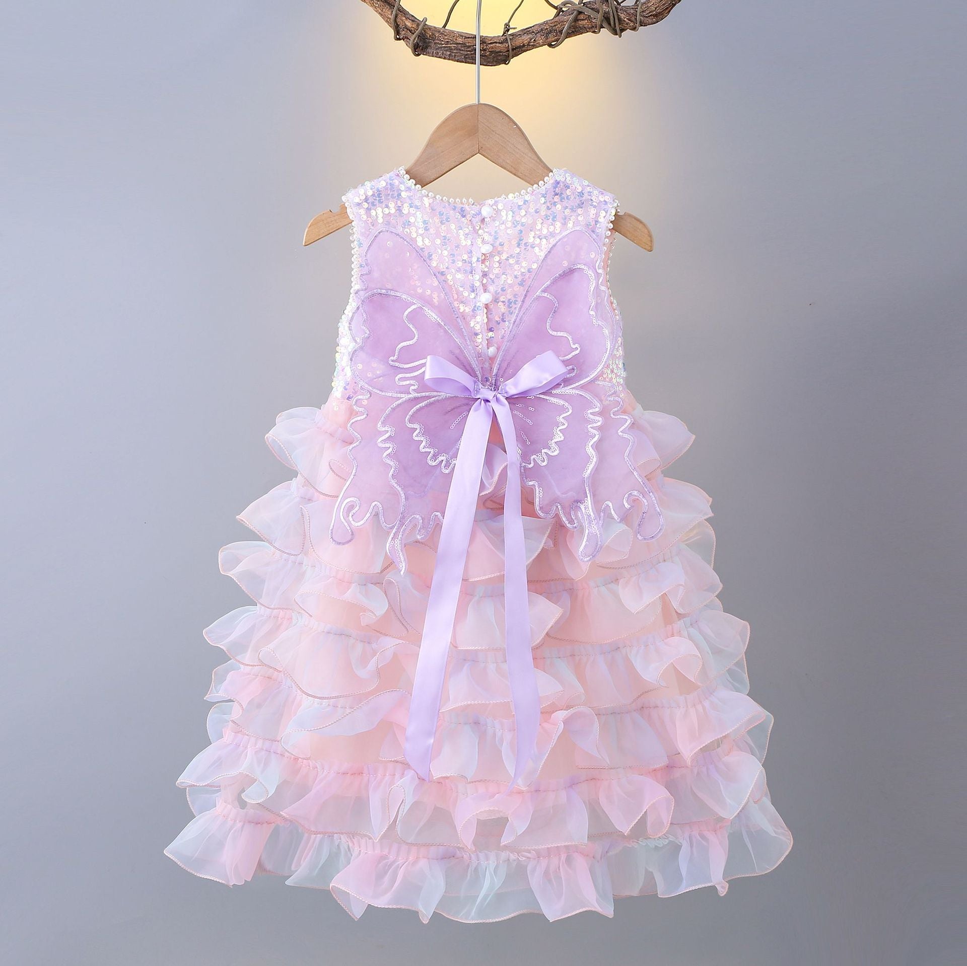 Vestido Infantil Brilhante Borboletinha