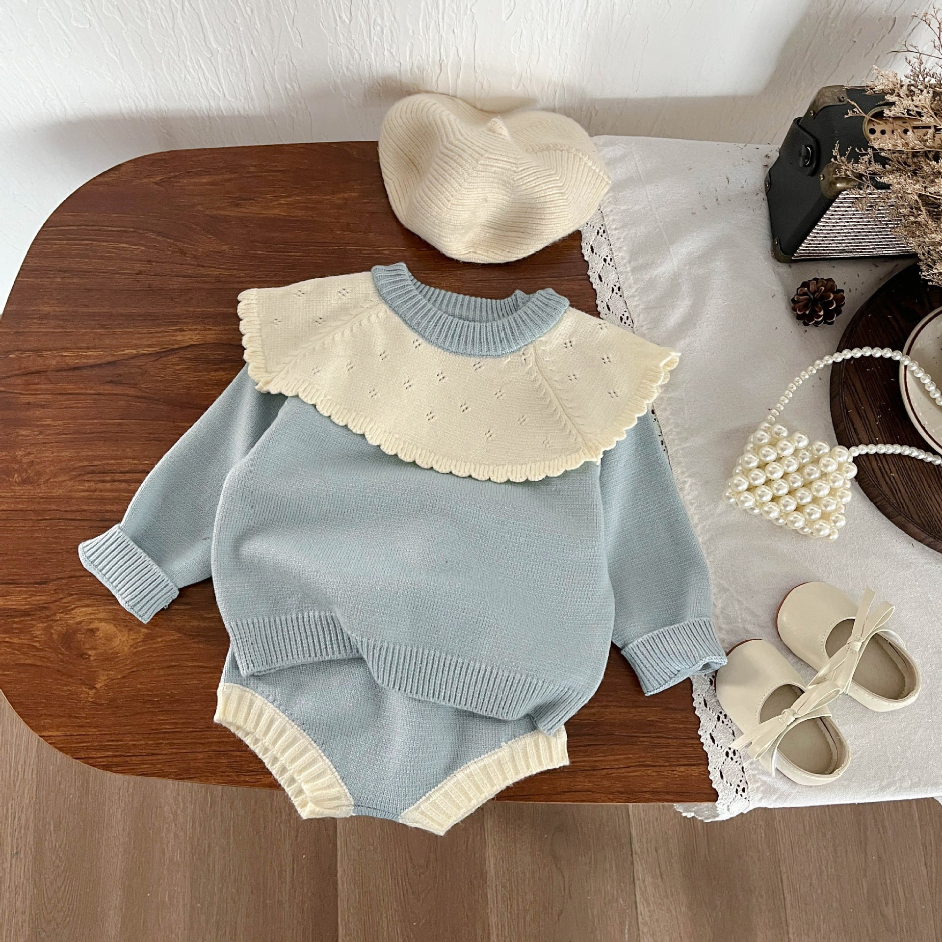 Conjunto Infantil Feminino Tricô Golinha