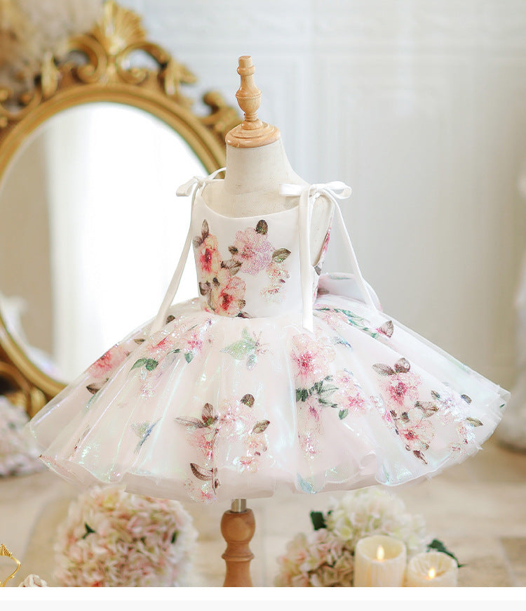 Vestido de Festa Flores Alça Lacinho