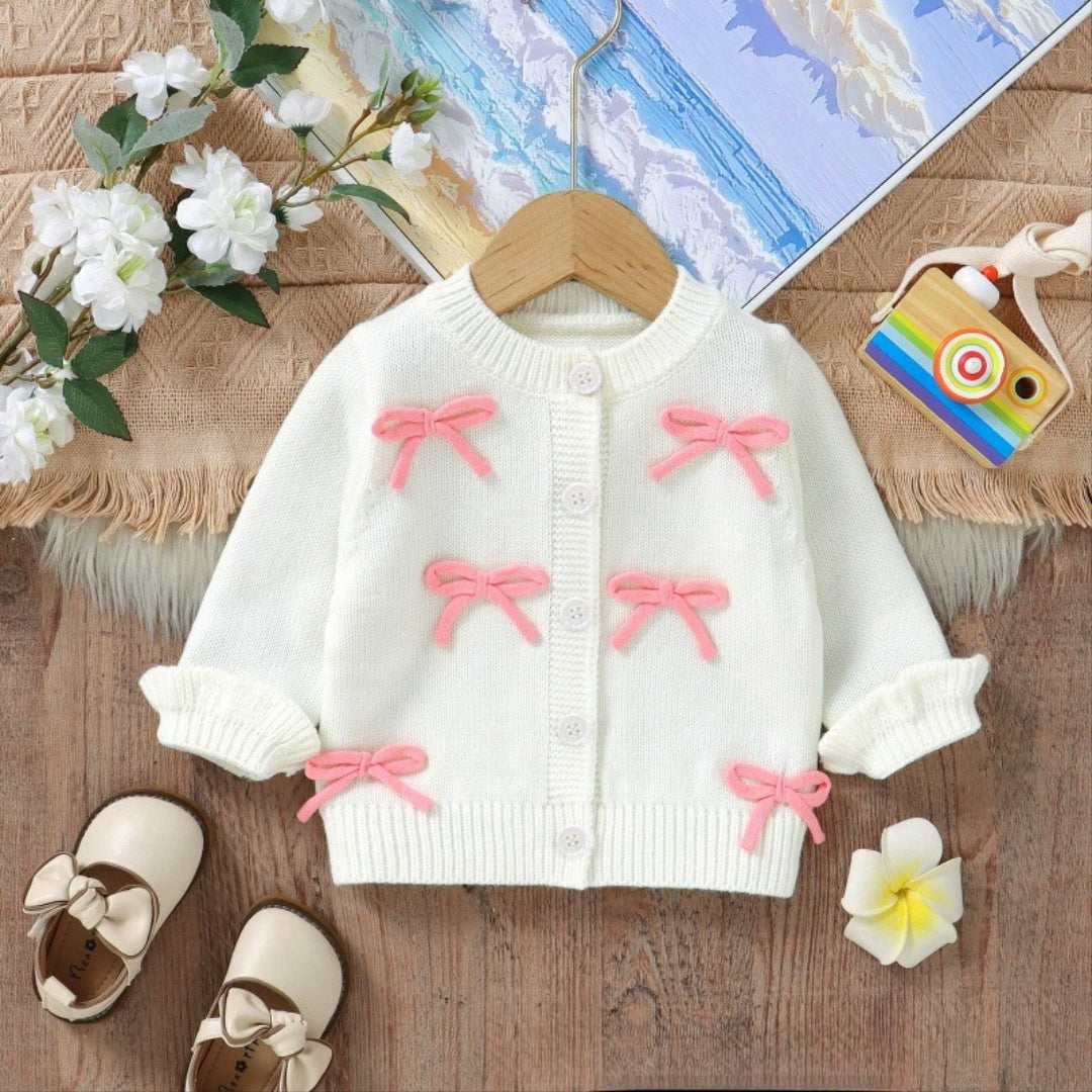 Cardigan Infantil Tricô Lacinhos