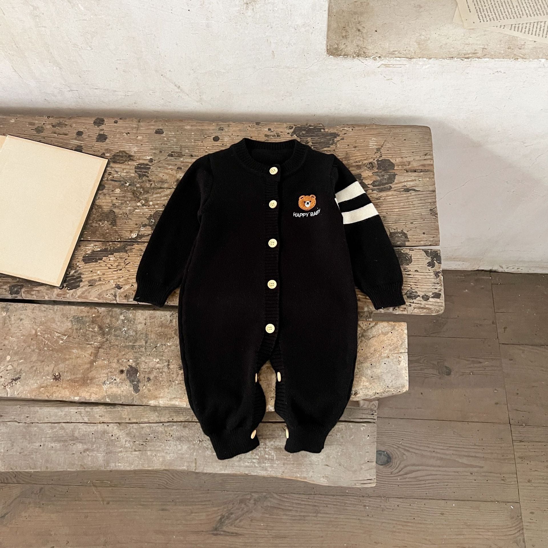 Macacão Infantil de Tricô Urso