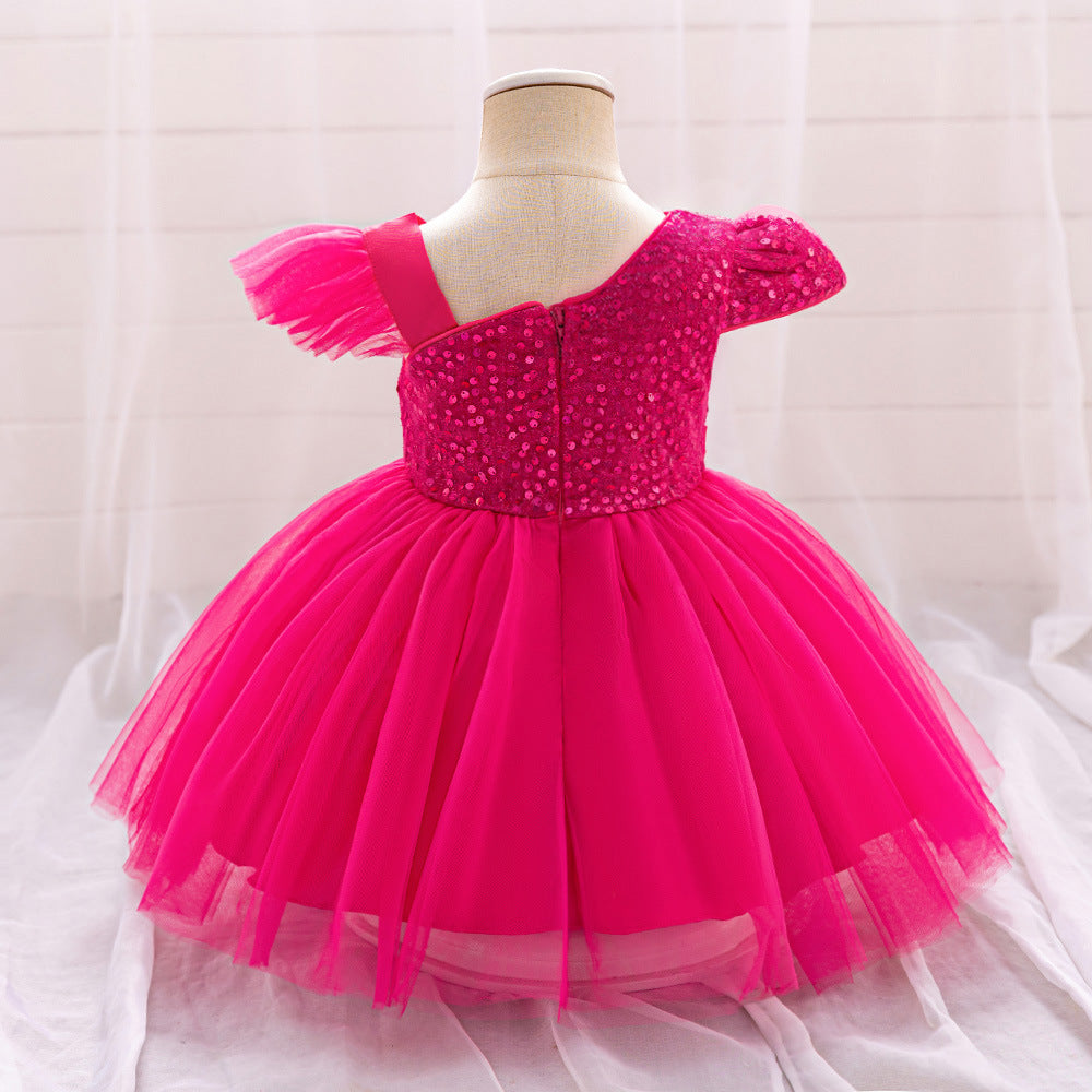 Vestido Infantil De Festa Strass Lacinho