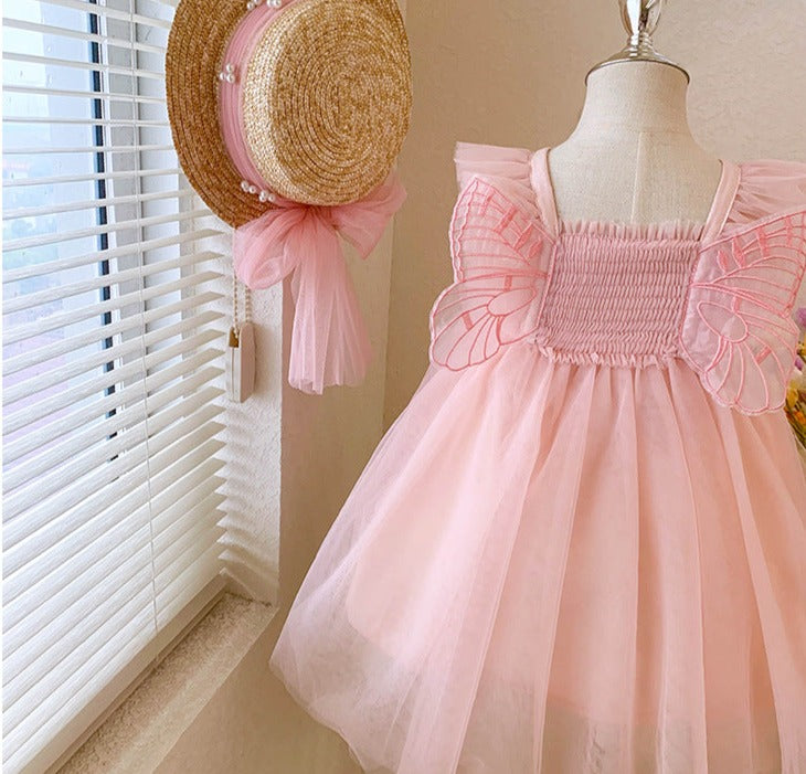 Vestido Infantil Tule Asinhas