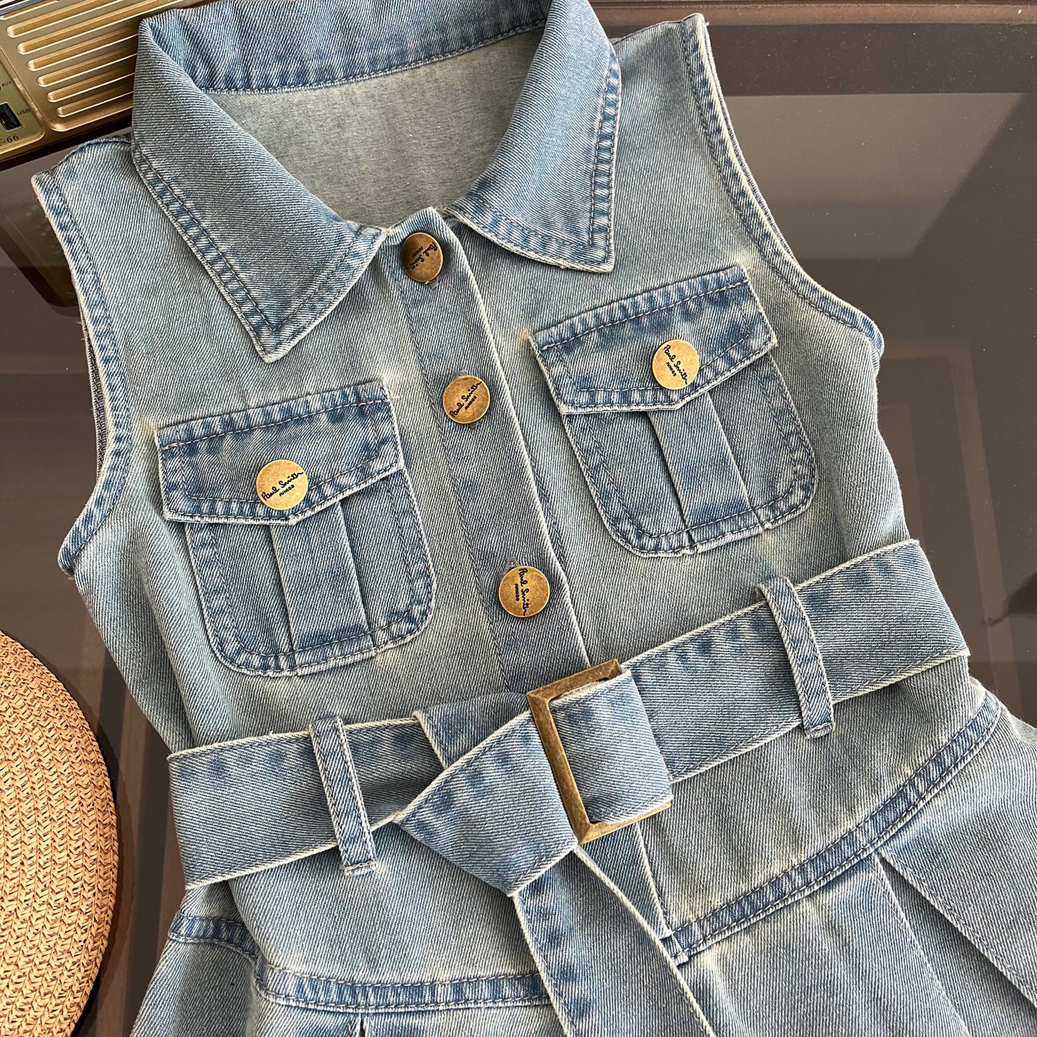 Vestido Infantil Jeans Botõezinhos