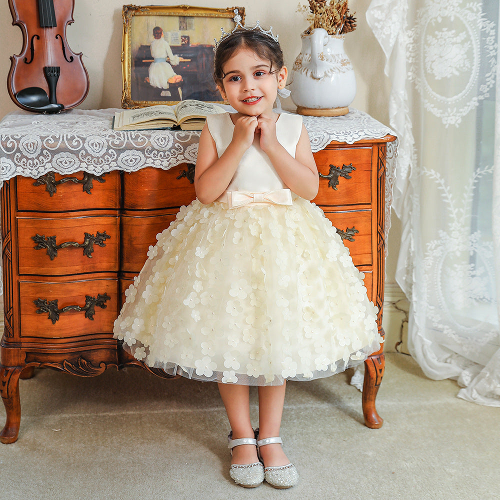 Vestido De Festa Infantil Florzinhas Lacinho