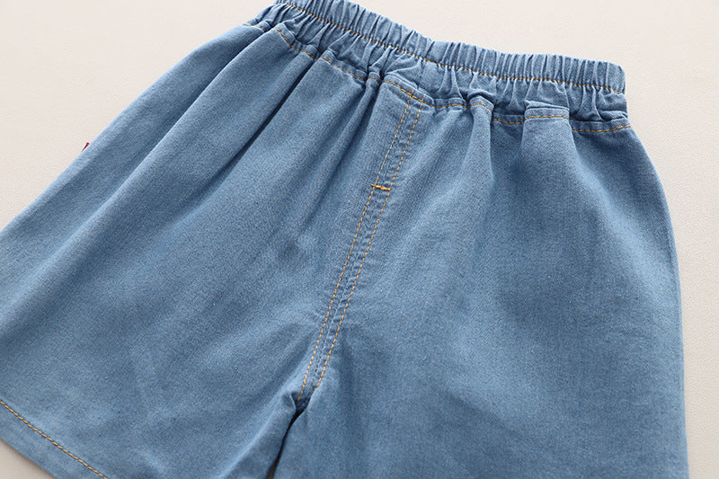 Conjunto Infantil Polo Jeans Bichinho