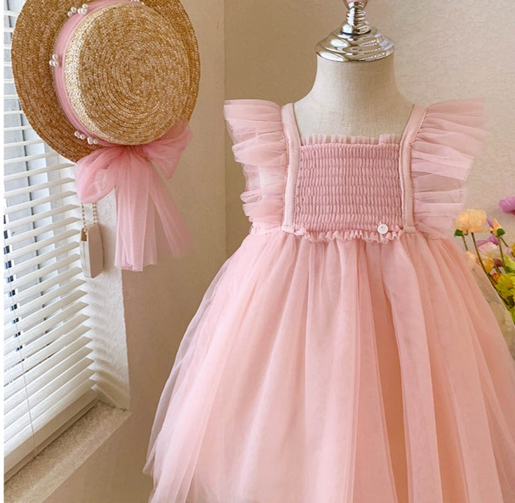 Vestido Infantil Tule Asinhas