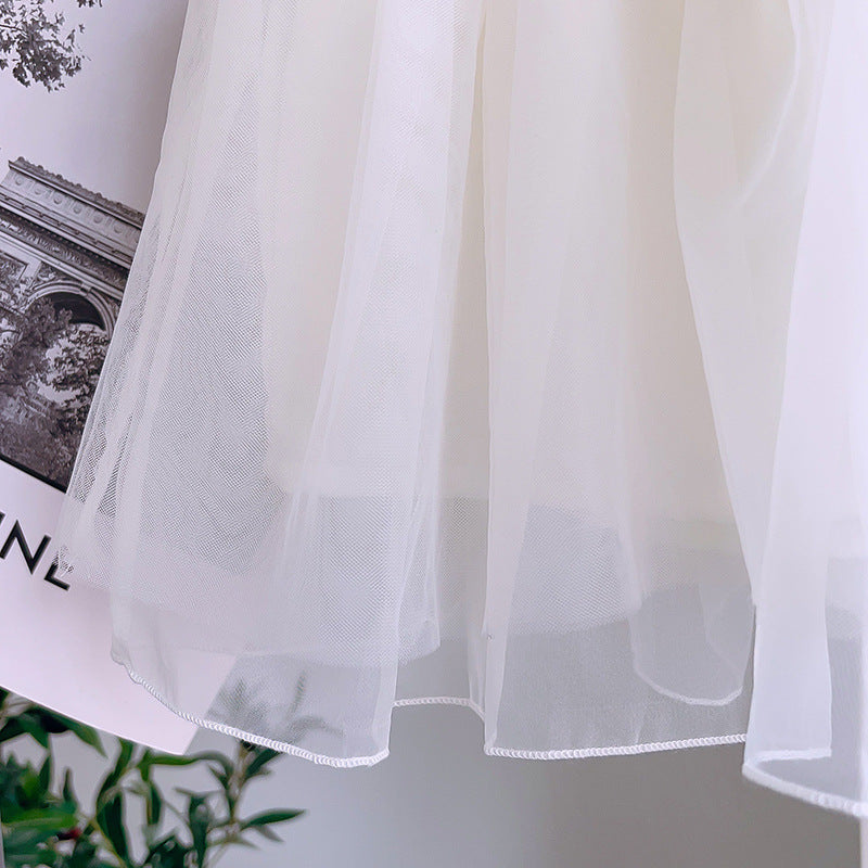 Conjunto Infantil Feminino Azul e Tule