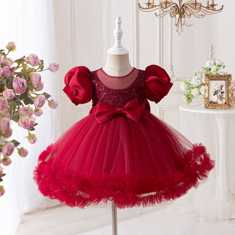 Vestido De Festa Infantil Strass Lacinho