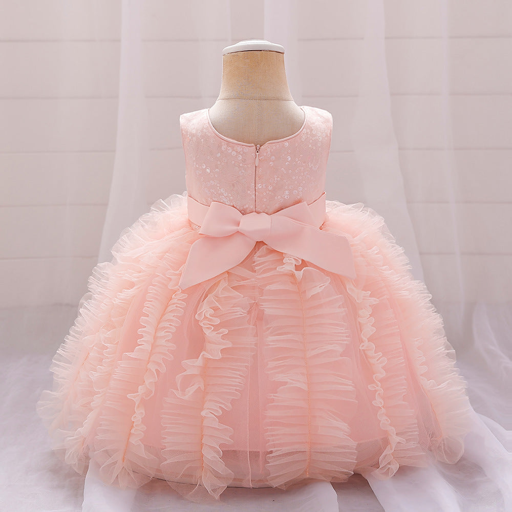 Vestido Infantil Tule Brilhante