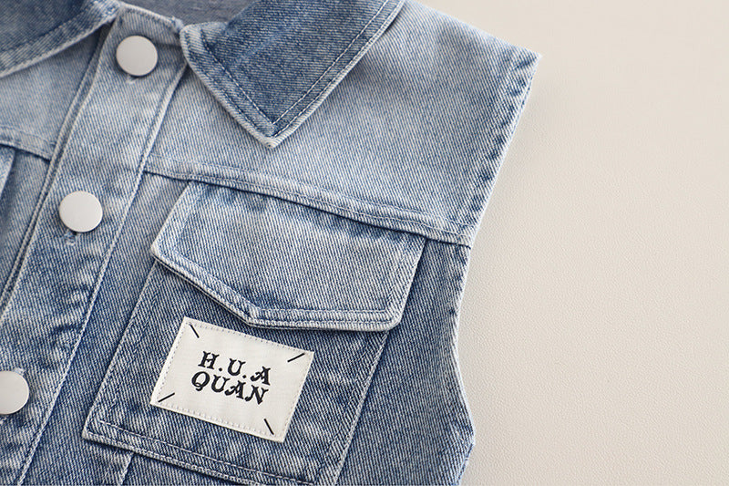 Conjunto Infantil Jeans Bolsinhos 3 Peças