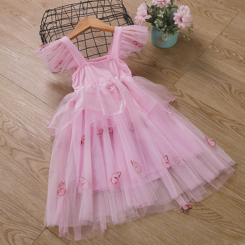 Vestido Infantil Borboletinhas Brilhante