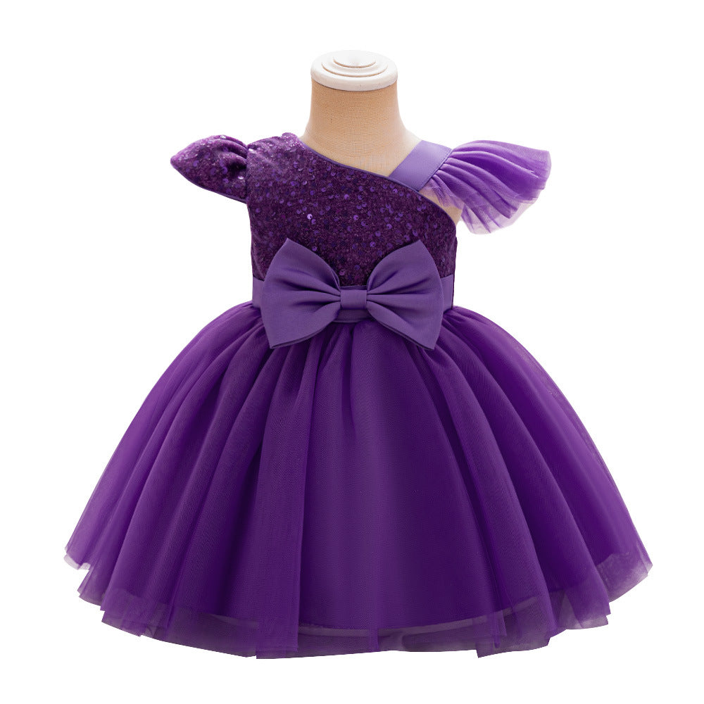 Vestido Infantil De Festa Strass Lacinho