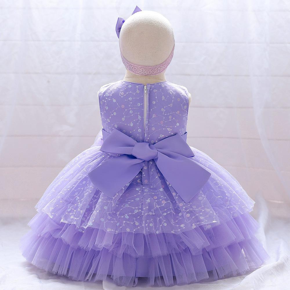 Vestido Infantil Tule Brilhante Florzinha