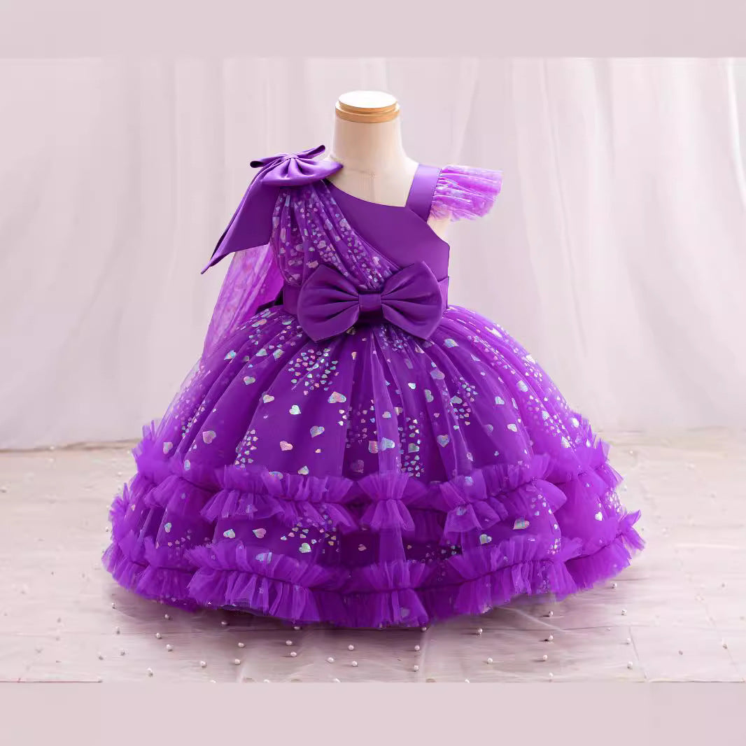 Vestido Infantil De Festa Tule Lacinhos