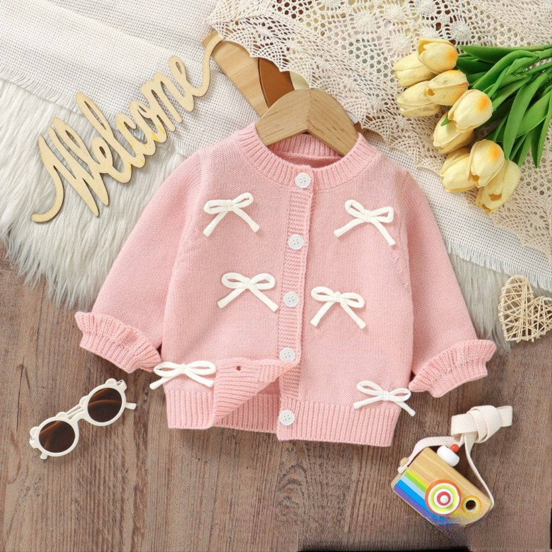 Cardigan Infantil Tricô Lacinhos