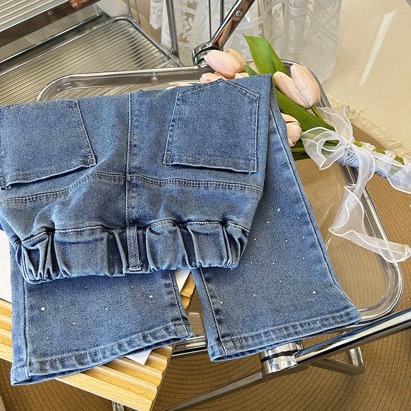 Calça Infantil Feminina Jeans Brilhante