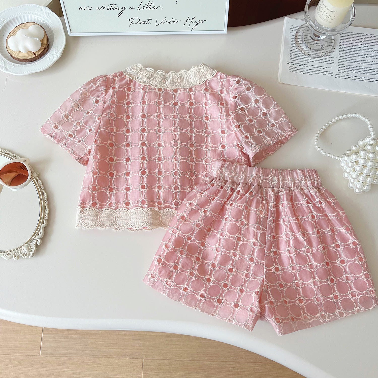 Conjunto Infantil Feminino Rosa 3 Peças