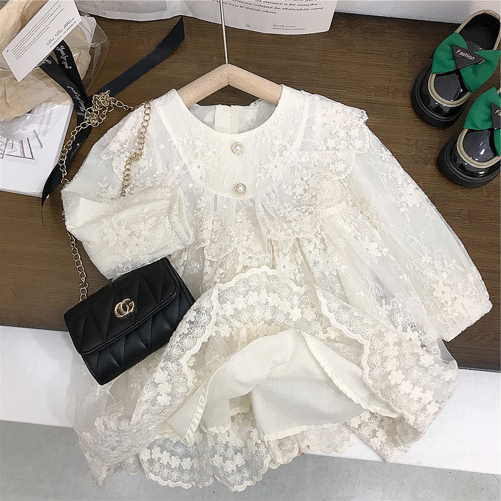 Vestido Infantil Rendado Floral