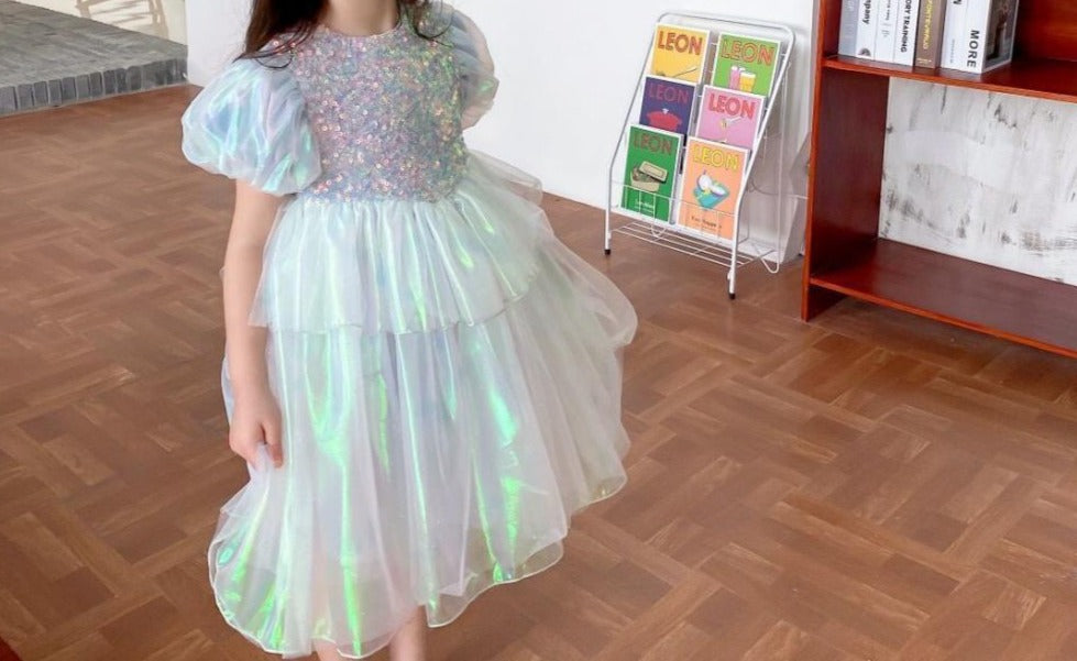 Vestido De Festa Infantil Lantejoulas Brilhante