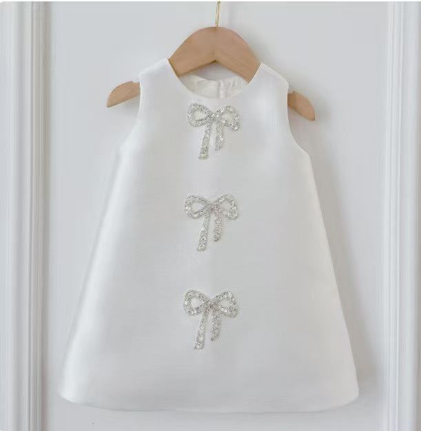 Vestido Infantil Lacinhos Brilhantes