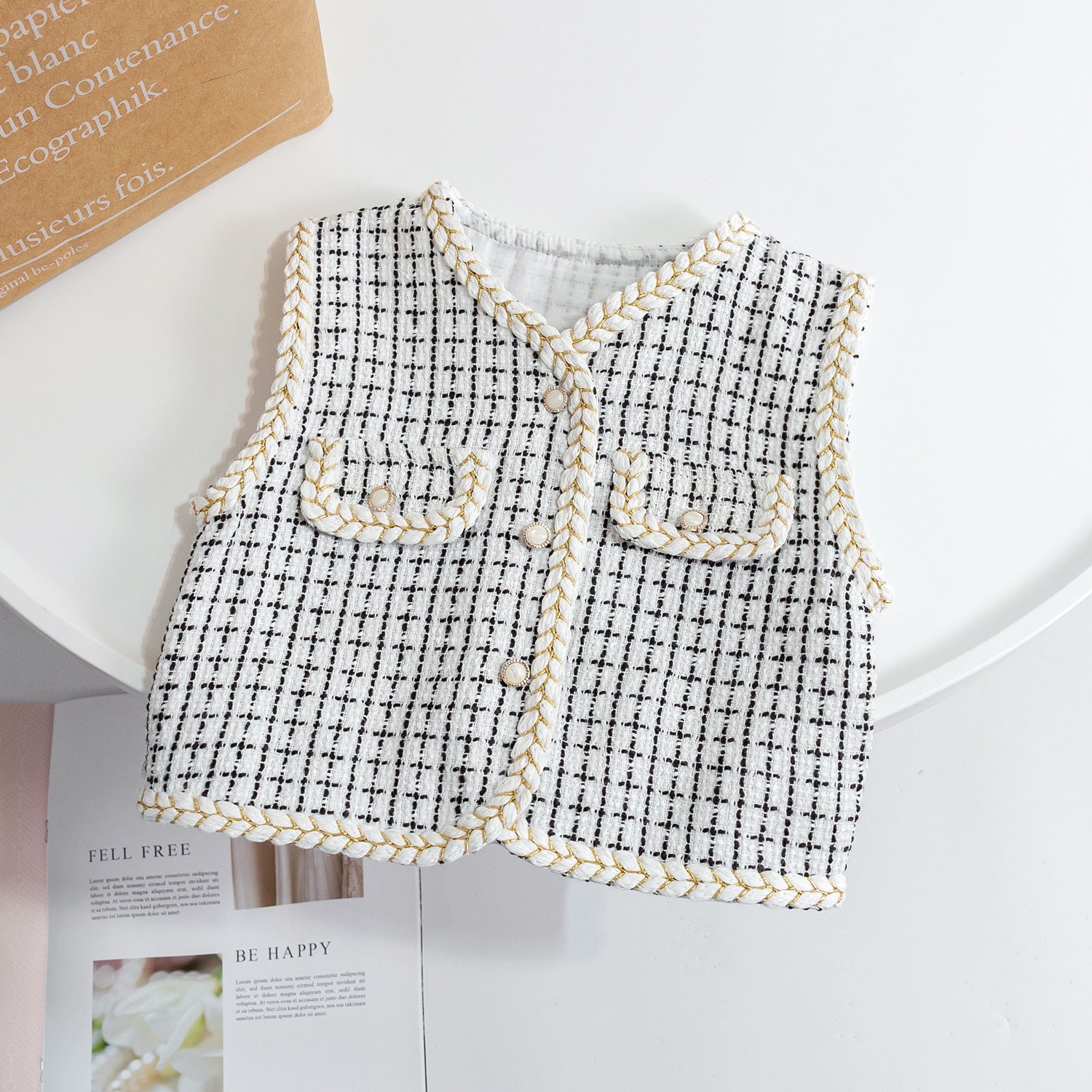 Colete Infantil Feminino Tweed