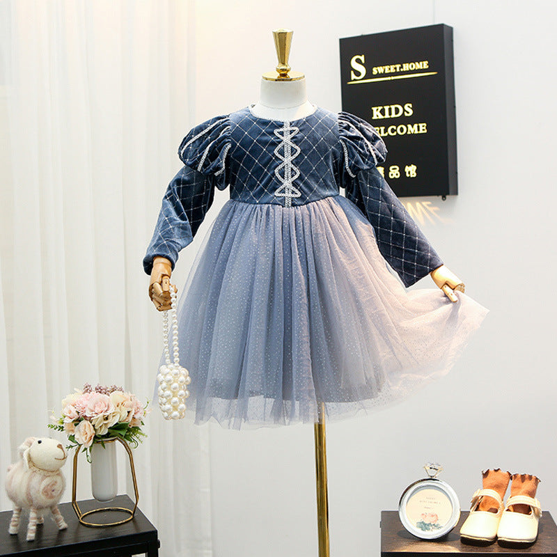 Vestido De Festa Infantil Veludo Princesinha