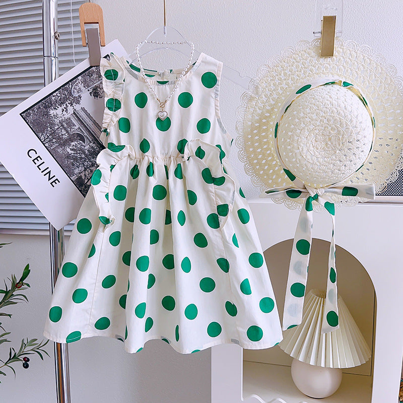 Vestido Infantil Bolinhas Verde