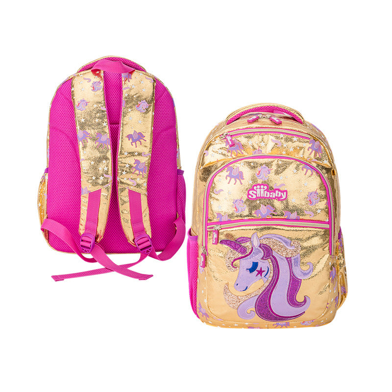 Mochila Infantil Dourada Unicórnio