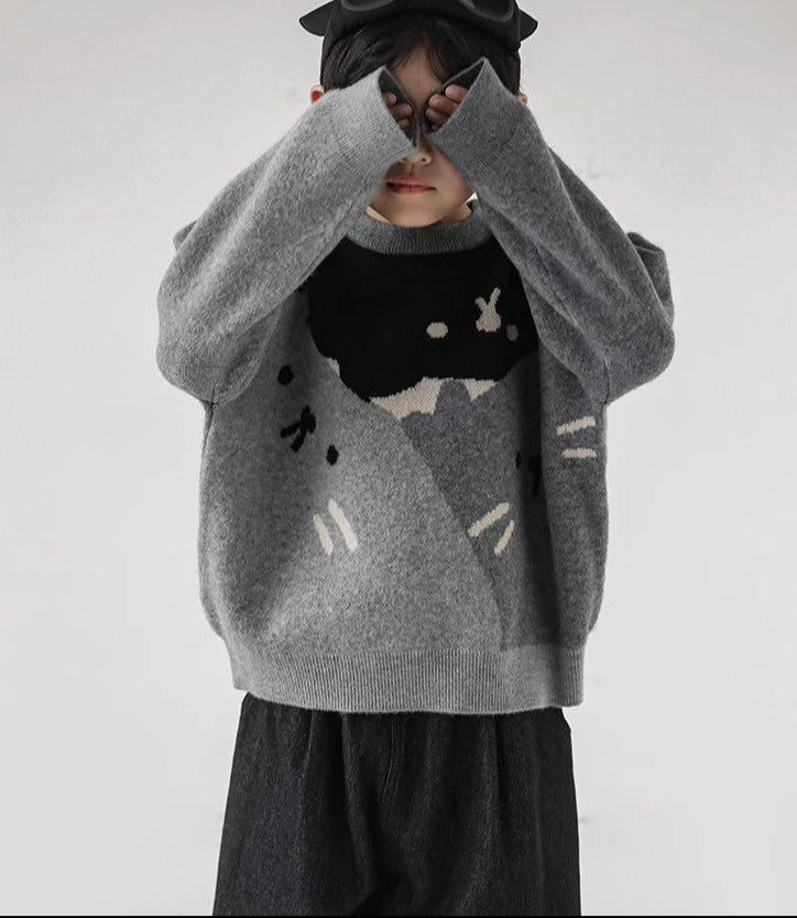 Blusa Infantil Inverno Cinza Coelhinho