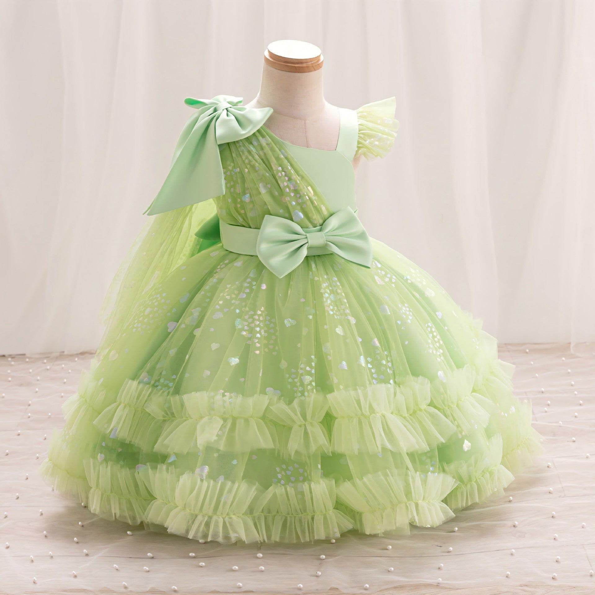 Vestido Infantil De Festa Tule Lacinhos