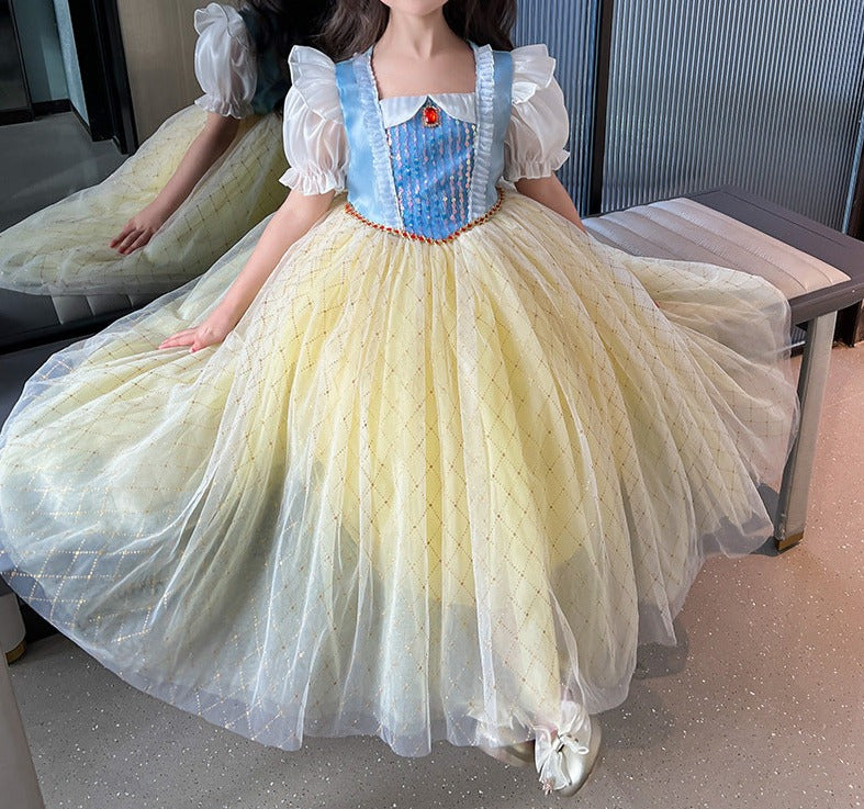 Vestido Infantil Princesa Branca De Neve