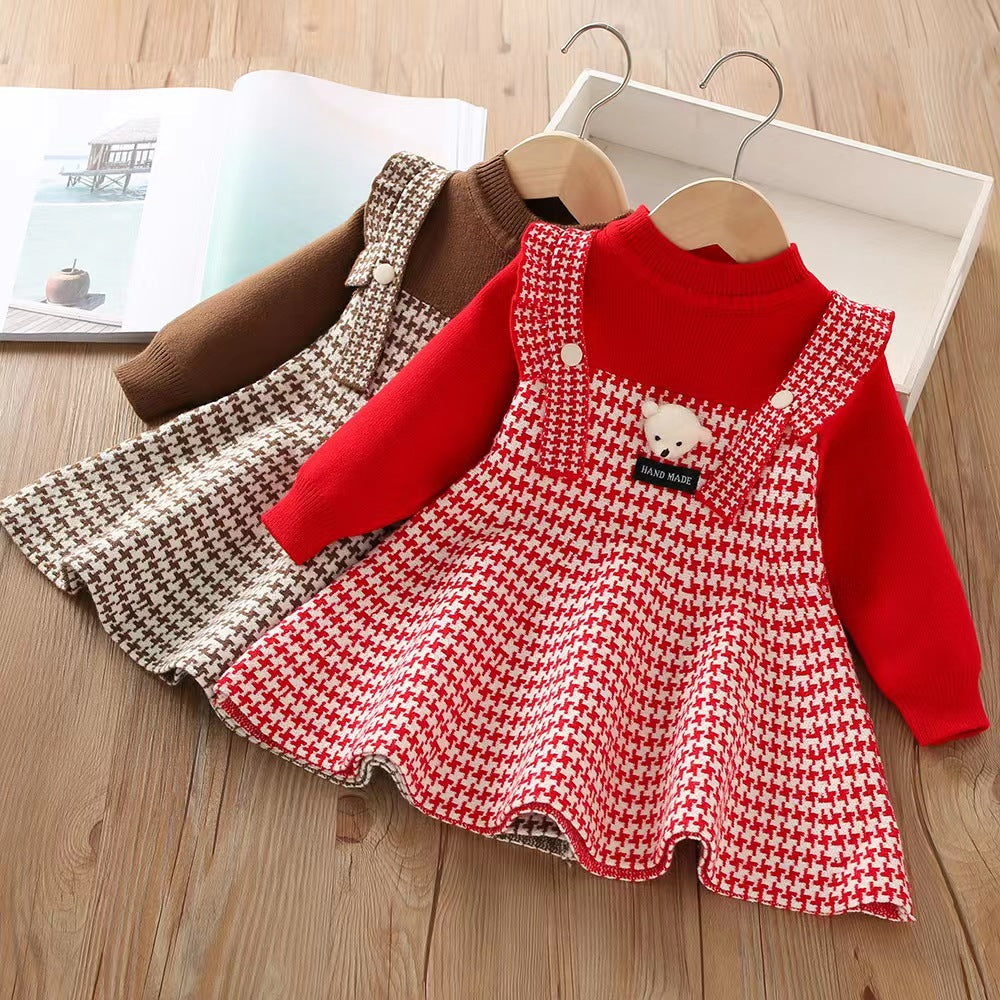 Vestido Infantil Inverno Ursinho