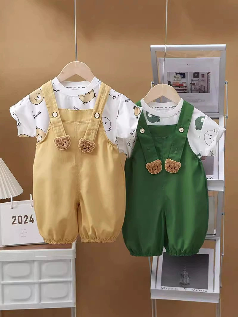 Jardineira Infantil Masculina Ursinhos