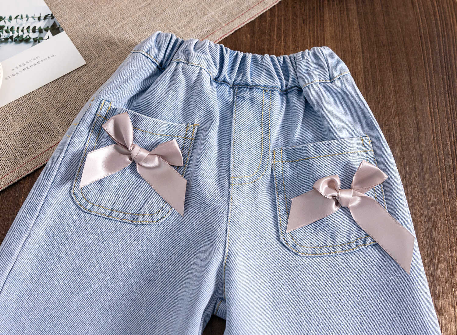 Calça Infantil Jeans Lacinhos