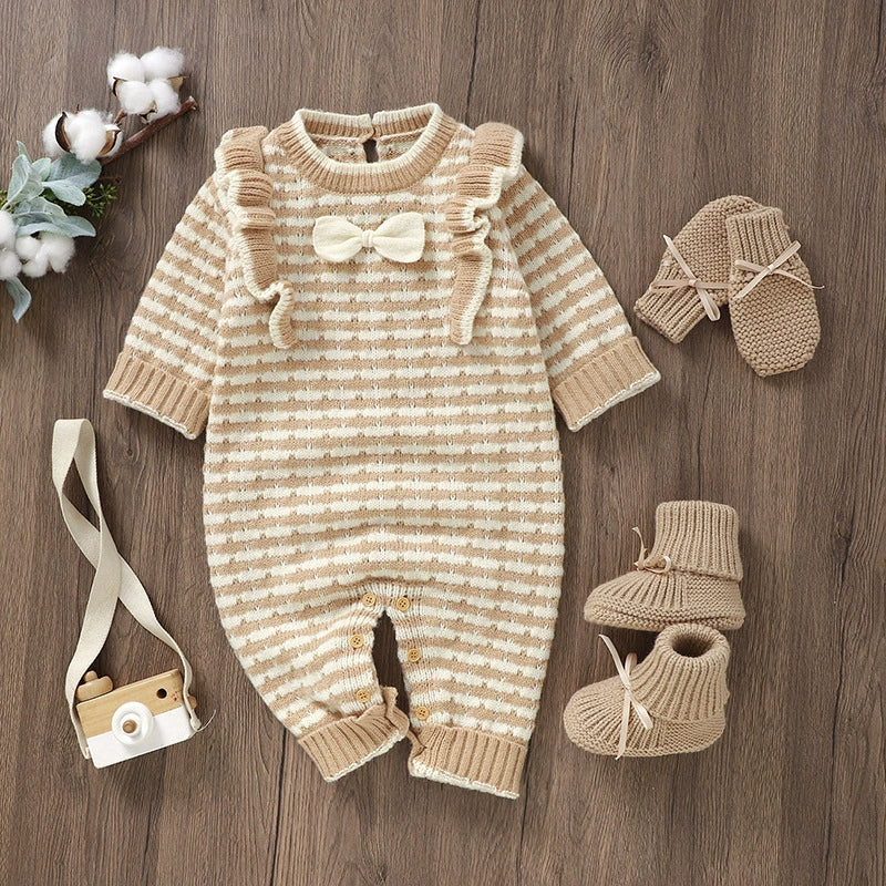 Macacão Infantil Tricô Lacinho