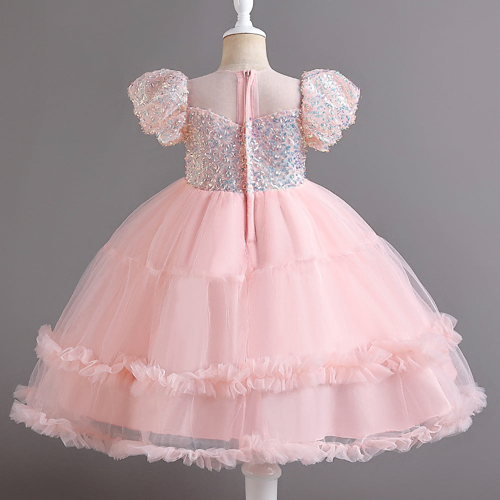 Vestido De Festa Infantil Tule Brilhante