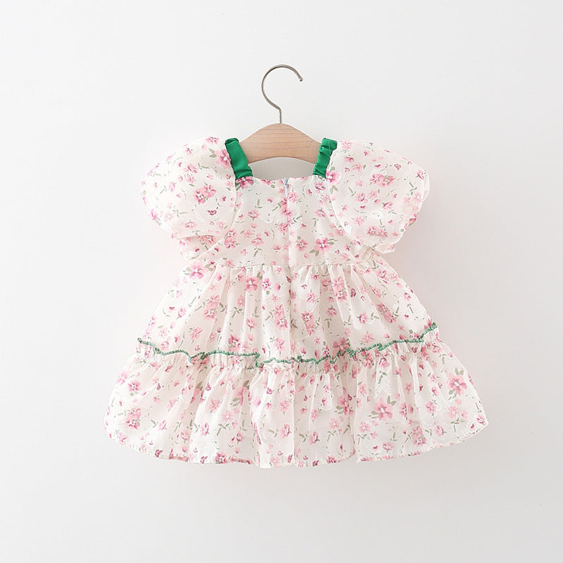 Vestido Infantil Floral Pomponzinho