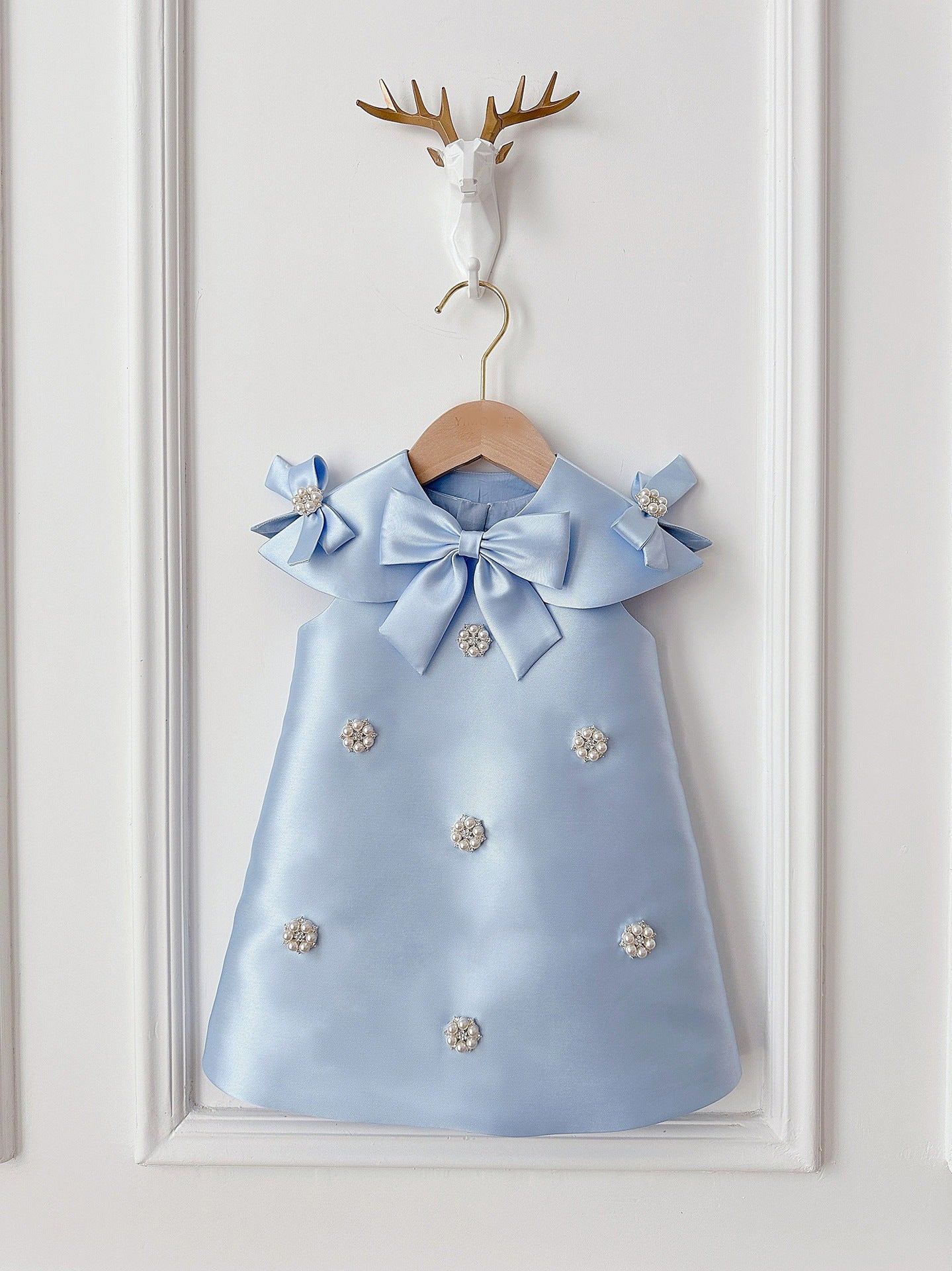 Vestido Infantil Lacinho e Pérolas