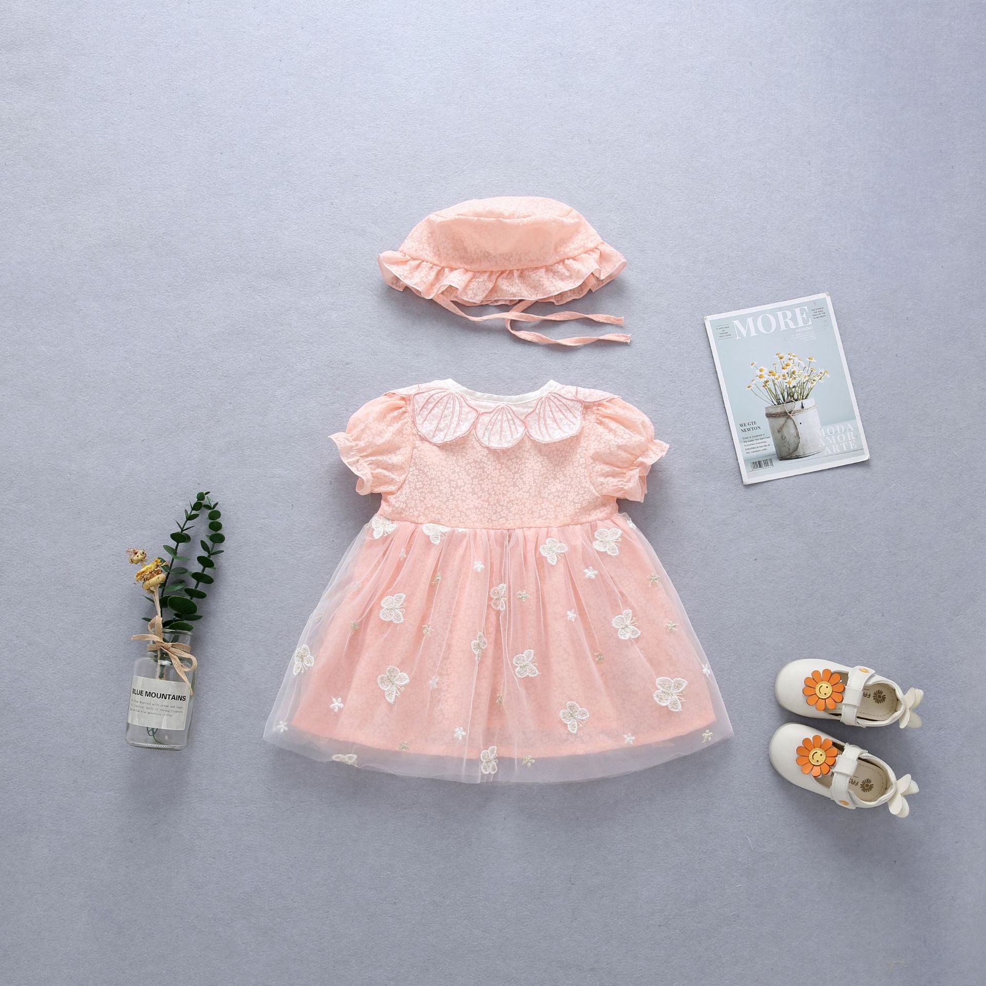 Vestido Infantil Borboletinhas + Chapéu