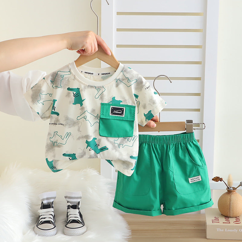 Conjunto Infantil Masculino Animais Bolsinho