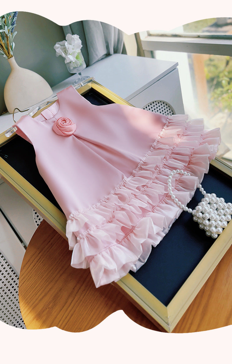 Vestido Infantil  Florzinha com Barra Tule