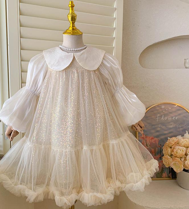 Vestido Infantil Brilhante e Tule