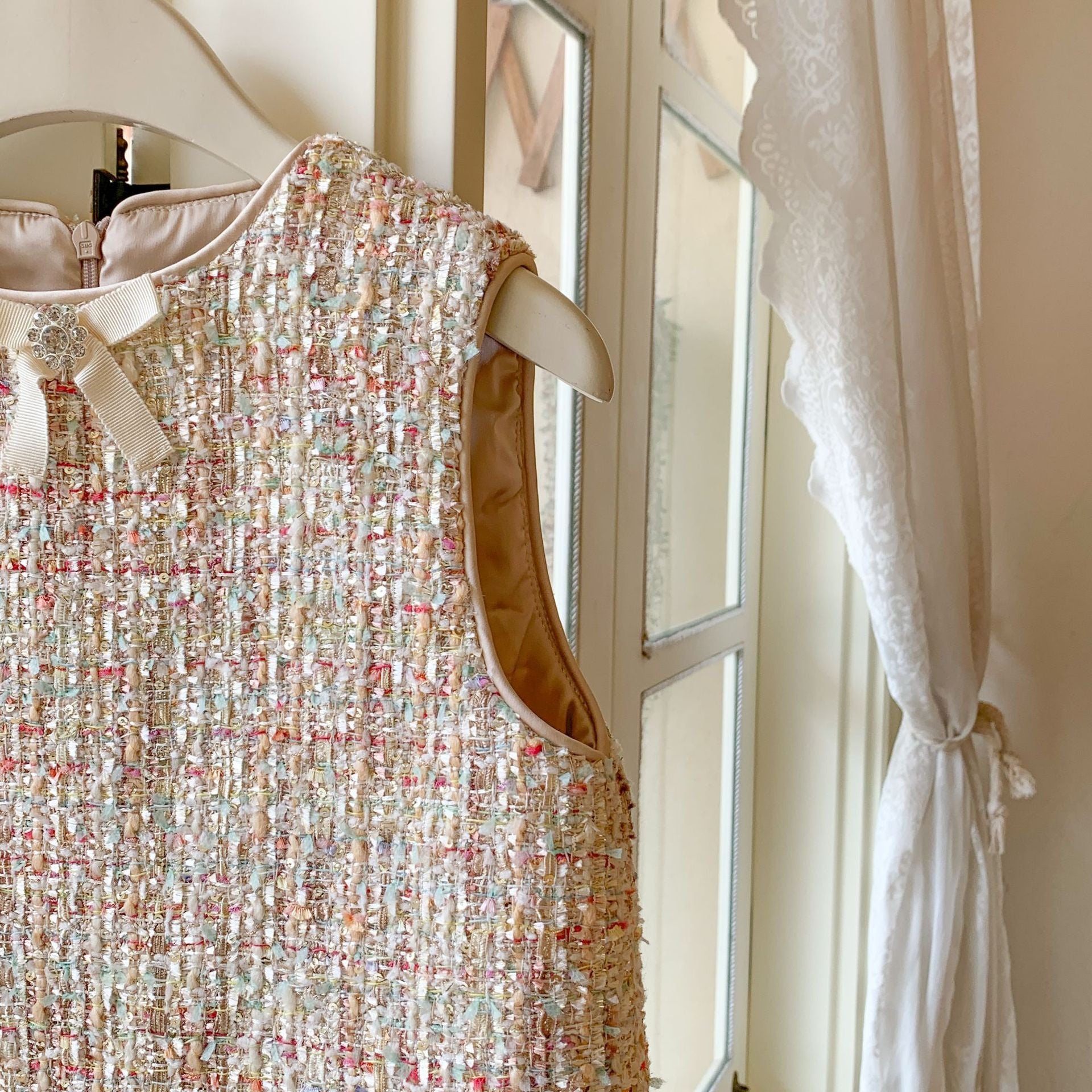 Vestido Infantil Tweed + Camisa