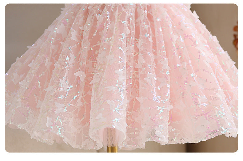 Vestido de Festa Borboletinhas e Lantejoulas