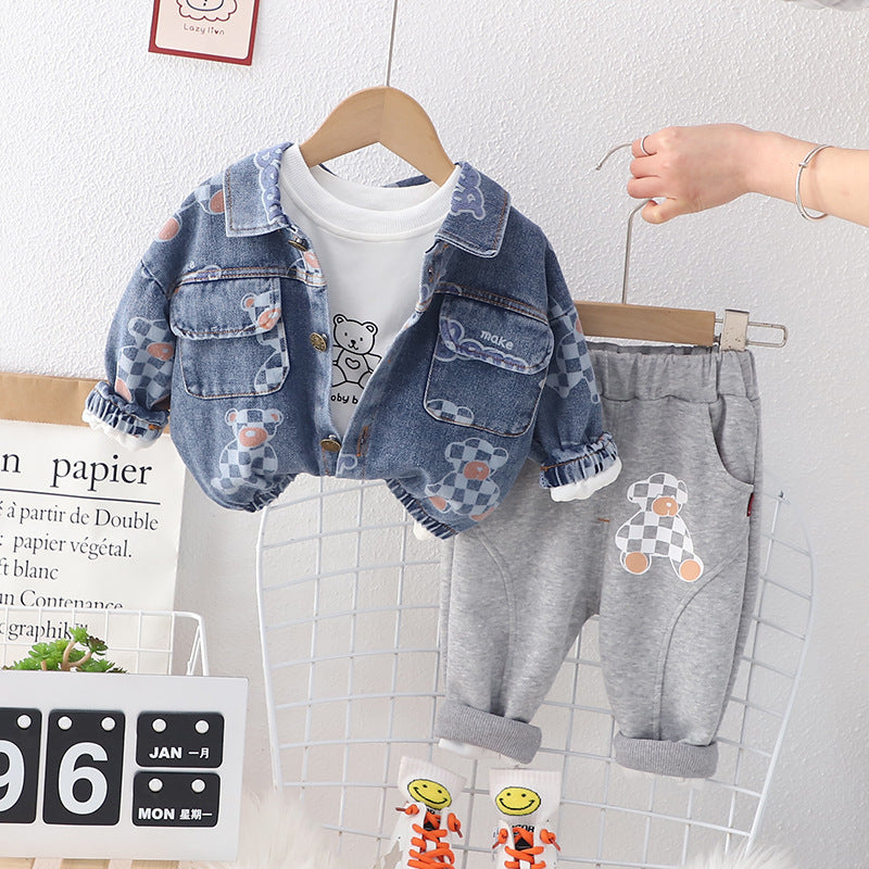 Conjunto Infantil Masculino 3 Peças Ursinho