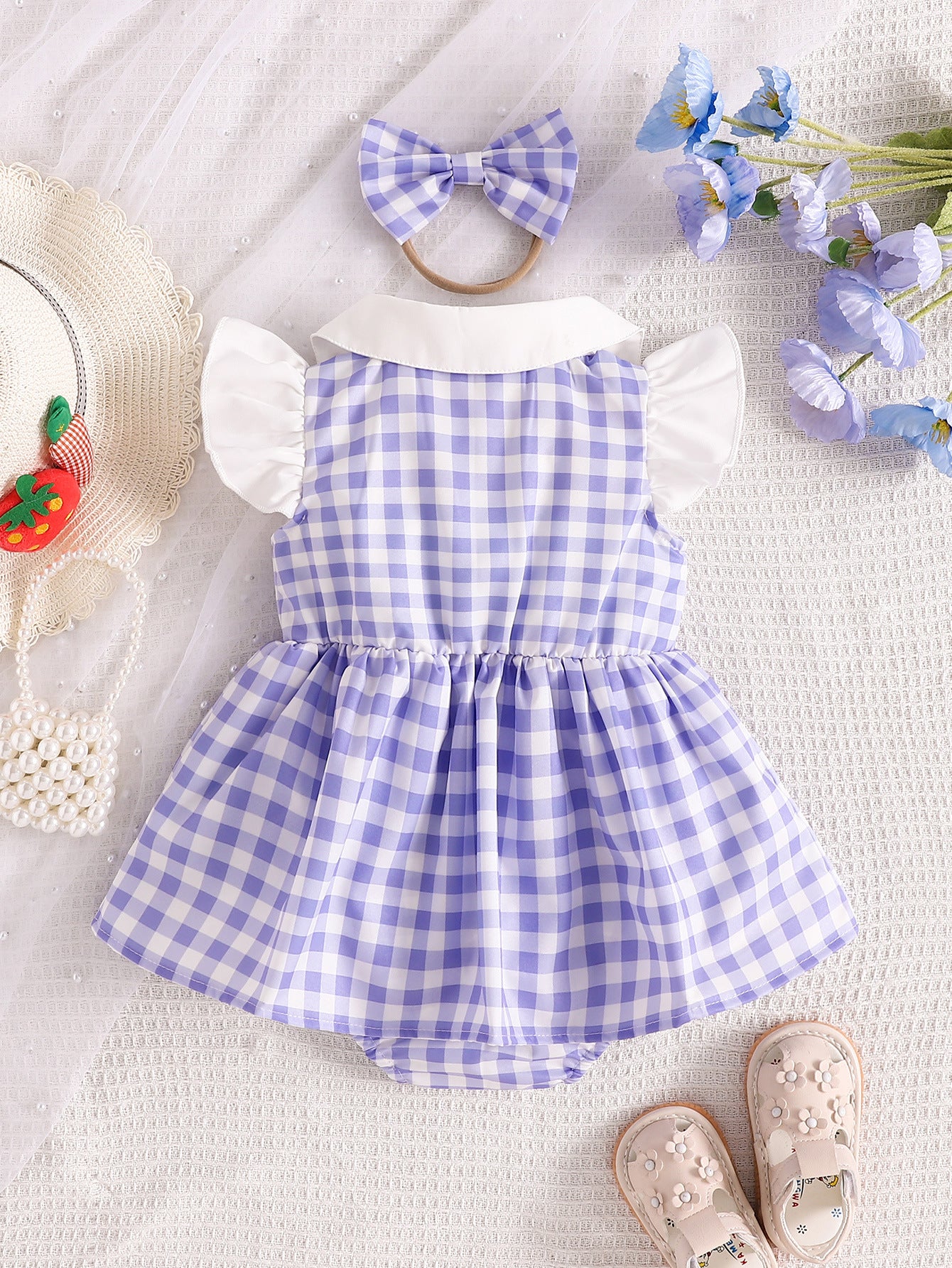 Vestido Infantil Xadrez Florzinhas