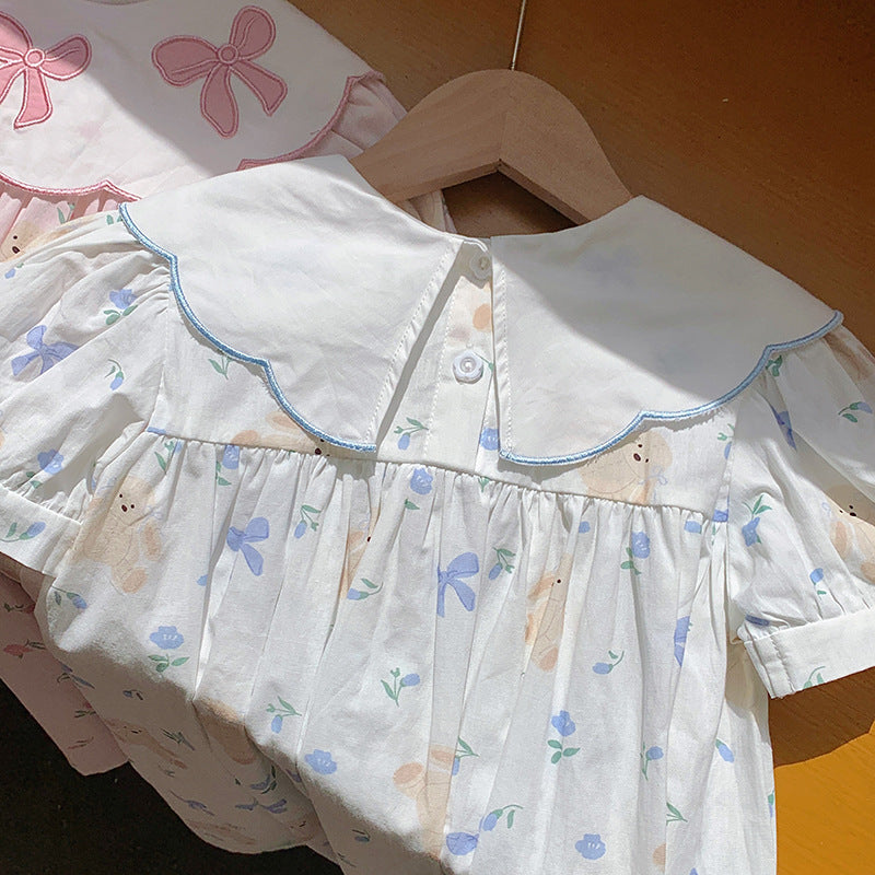 Vestido Infantil Floral Lacinhos