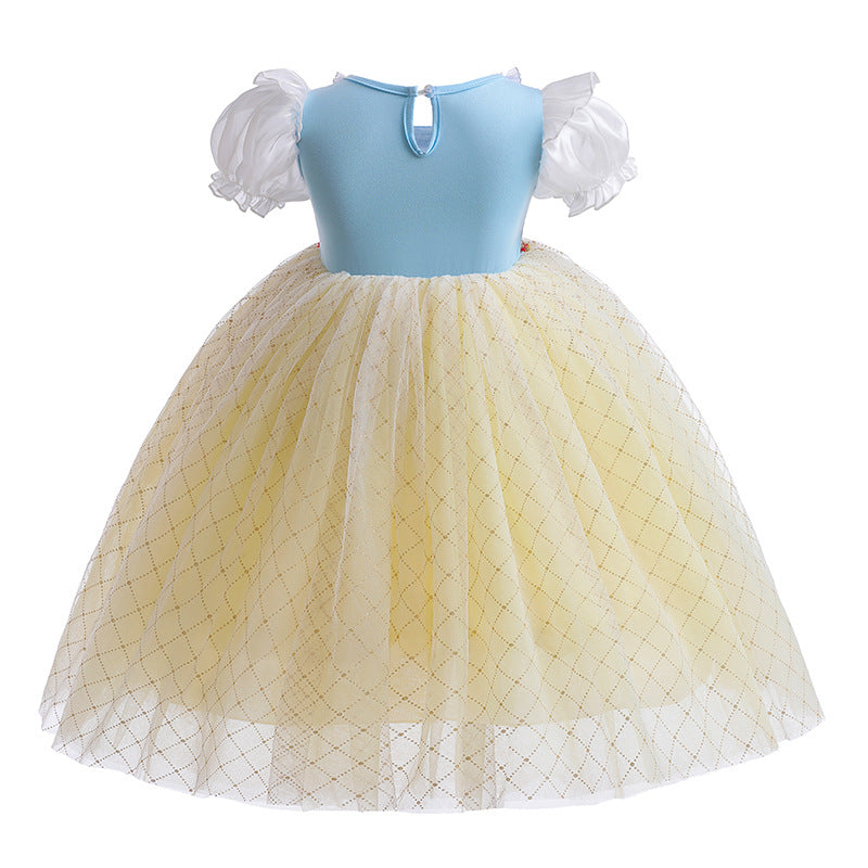 Vestido Infantil Princesa Branca De Neve